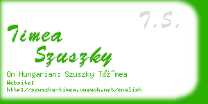 timea szuszky business card